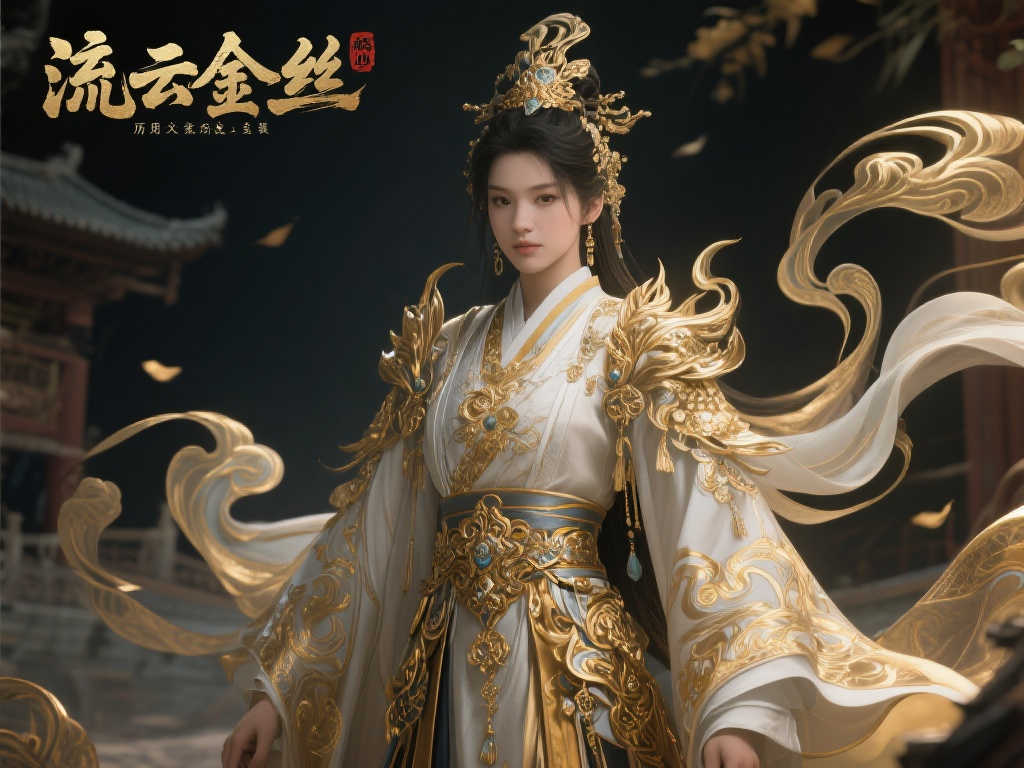 《明末》全新套装高清巨图:流云金丝勾勒曼妙身形 《明末》全新套装高清巨图:流云金丝勾勒曼妙身形