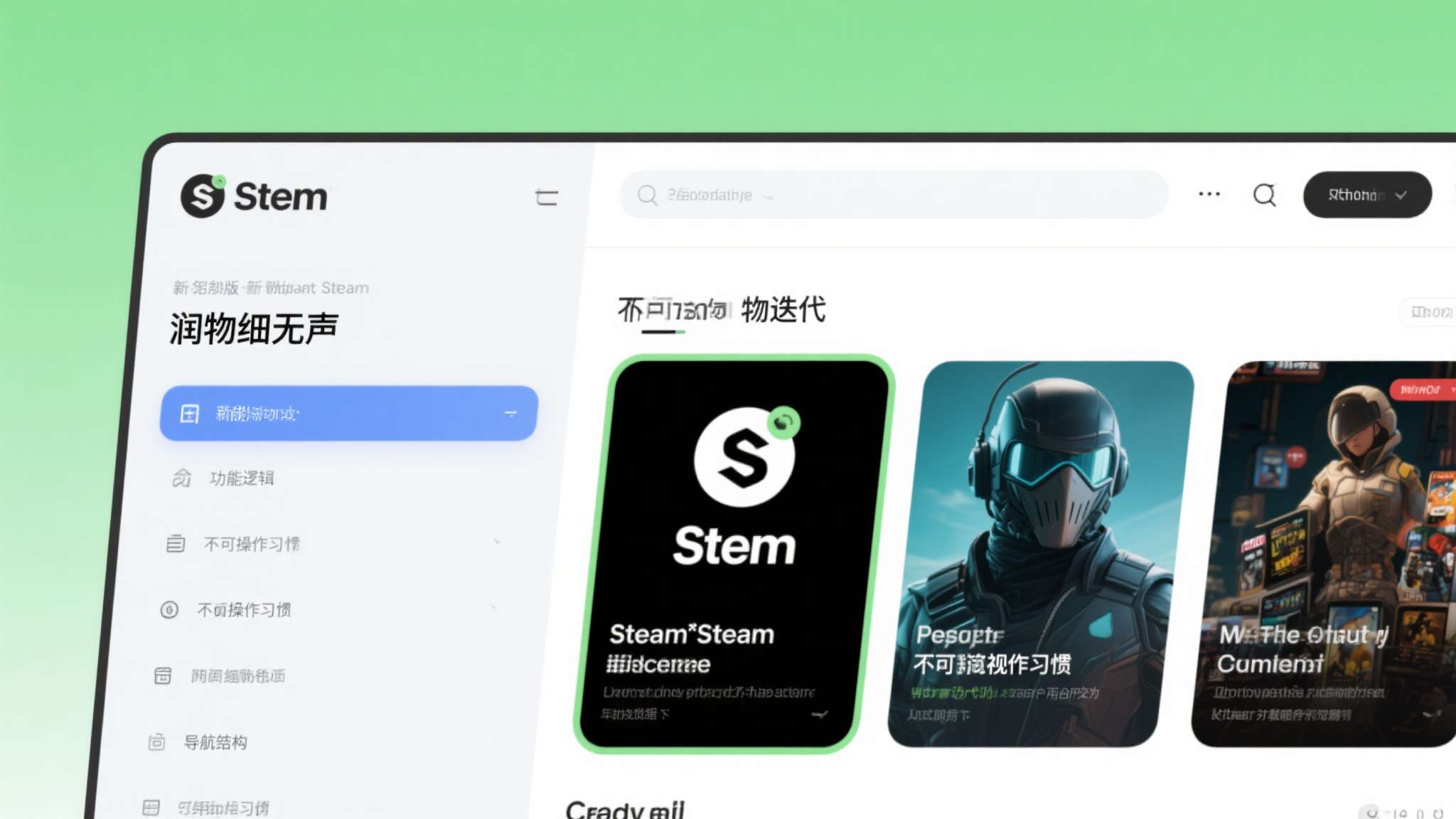 值得注意的是，此次改版并未改动Steam的核心功能逻辑与导航结构，属于典型的"润